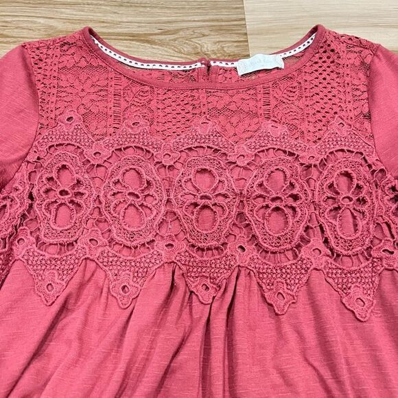 Altar’d State Red Lace Babydoll Top Women’s Medium - Picture 2 of 3